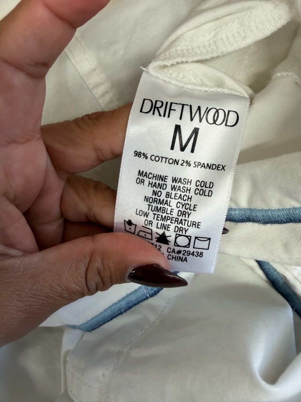 Driftwood Embroidered‎ Floral Western Romper White Blue Size Medium - Picture 4 of 4